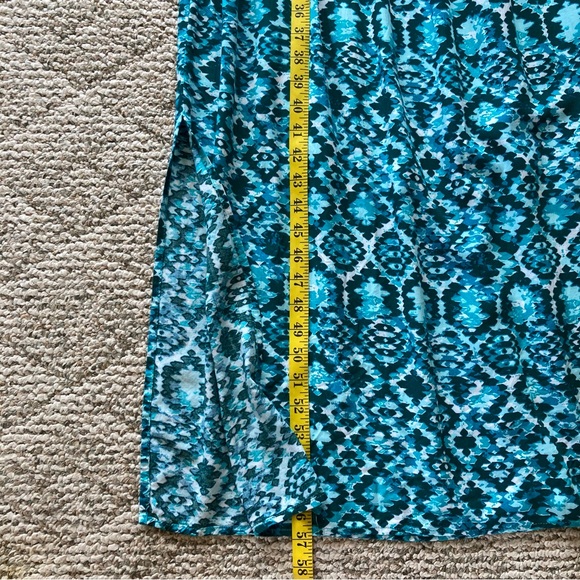 5/$15 Faded Glory Shades of Teal, Green, & Blue Maxi Dress 2X (18W-20W) - Picture 7 of 11
